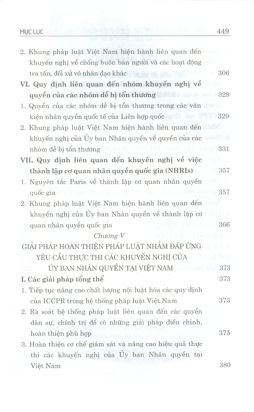 Công ước quốc tế về các quyền dân sự và chính trị năm 1966 và việc thực thi các khuyến nghị của ủy ban nhân quyền tại Việt Nam