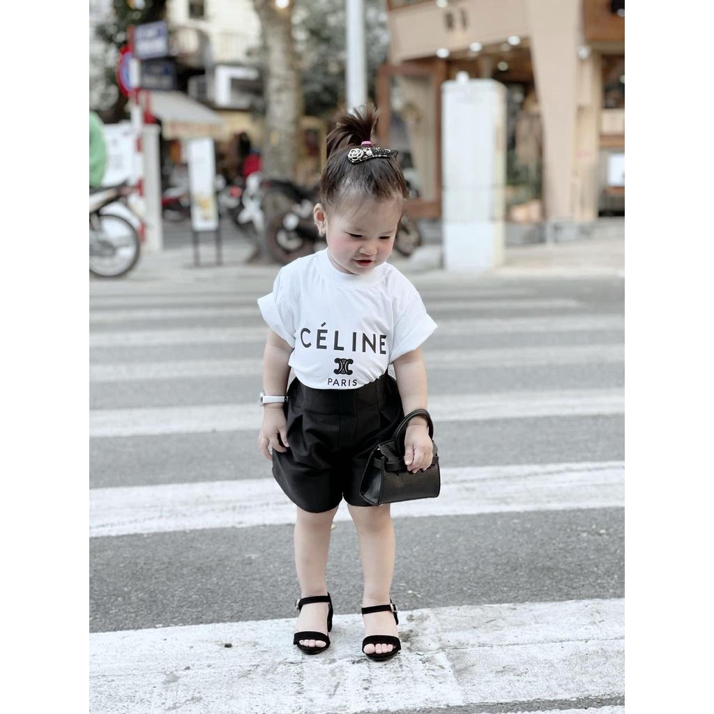 Áo thun tay lỡ Celin cho bé , áo thun bé gái chất liệu cotton , Kid_genZ