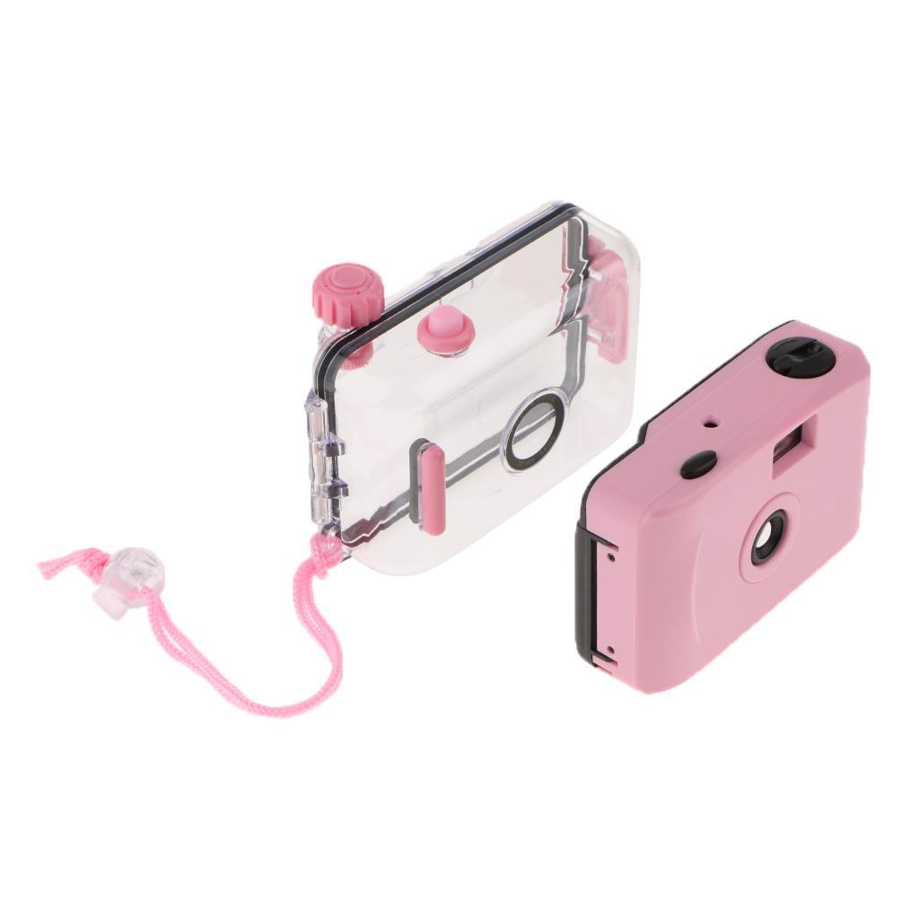 16FT Waterproof 35mm Film Camera with Case for Scuba Diving, Snorkeling Pink