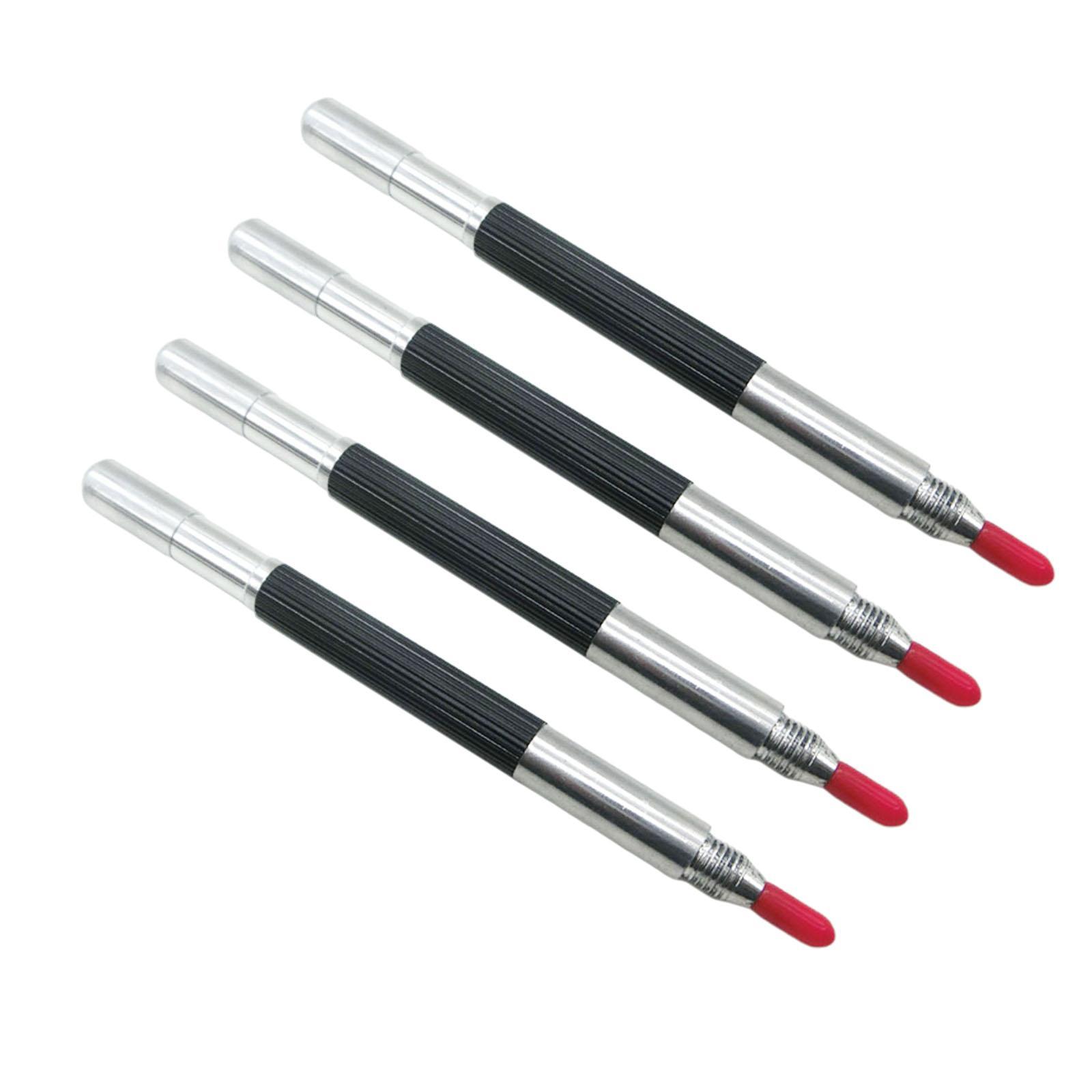 4 Pieces Portable Hardness Engraving Pen Double Head Glass Marker Multifunctional Tungsten Carbide Tip Scriber Pens for Wood Metal Glass