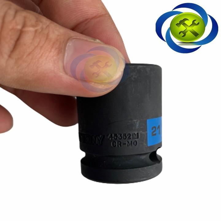 Tuýp 21mm loại 1/2 Kingtony 453521M ngắn 6 cạnh màu đen