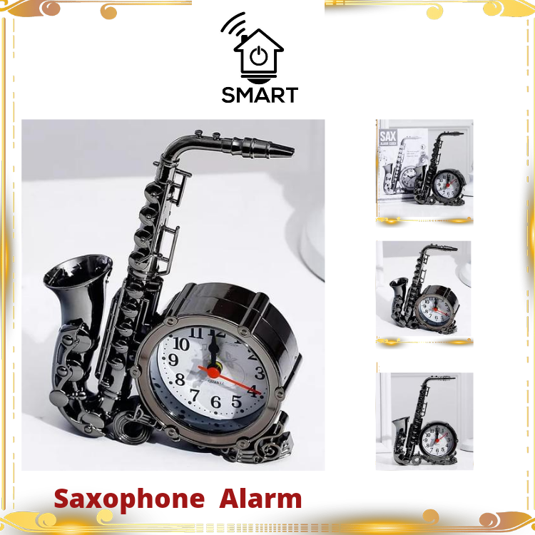 Đồng Hồ Hình Kèn Saxophone trang trí decor bàn làm việc tặng kèm pin