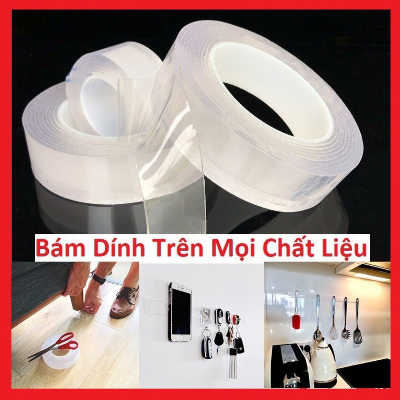 Băng Keo Nano 2 Mặt Siêu Dính Cường Lực ( Dày 2mm, Rộng 3cm, Dài 3 mét)