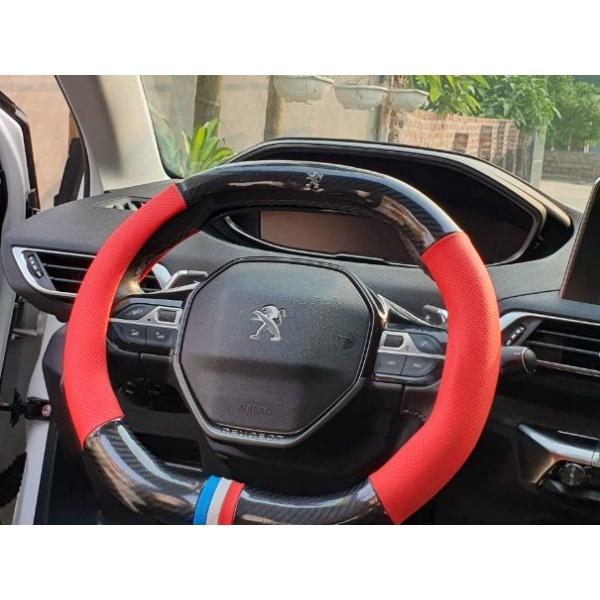 Bọc Vô Lăng Cờ Pháp Xe Peugeot 2008-3008-5008 All New Da Vân Carbon cao cấp