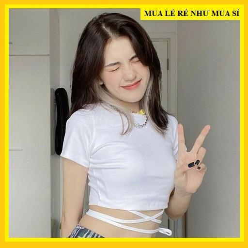 Áo Croptop nữ ngắn,đan dây eo