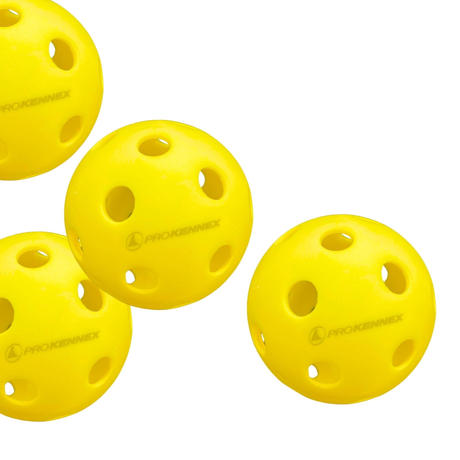 Bóng Pickleball ProKennex trong nhà ngoài trời chất lượng set 6 quả xoay bền thi đấu, bóng pickleball Prokennex lẻ, túi vợt Pickleball đen chất lượng