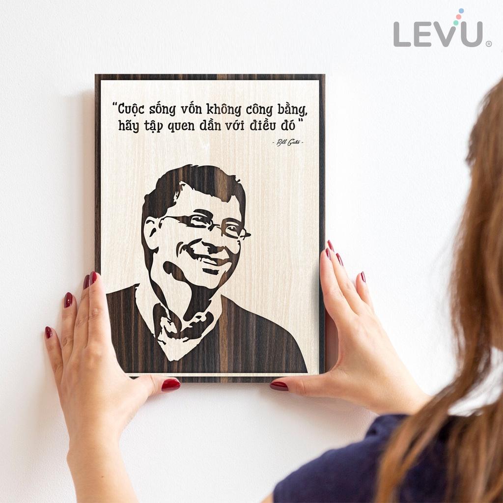 Tranh gỗ khắc chữ câu nói ngắn gọn nổi tiếng của Bill Gates LEVU NT03