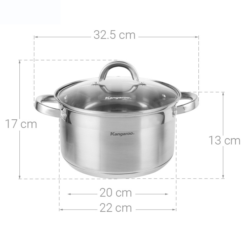 Nồi Inox 5 Đáy Kangaroo KG876L - 24cm
