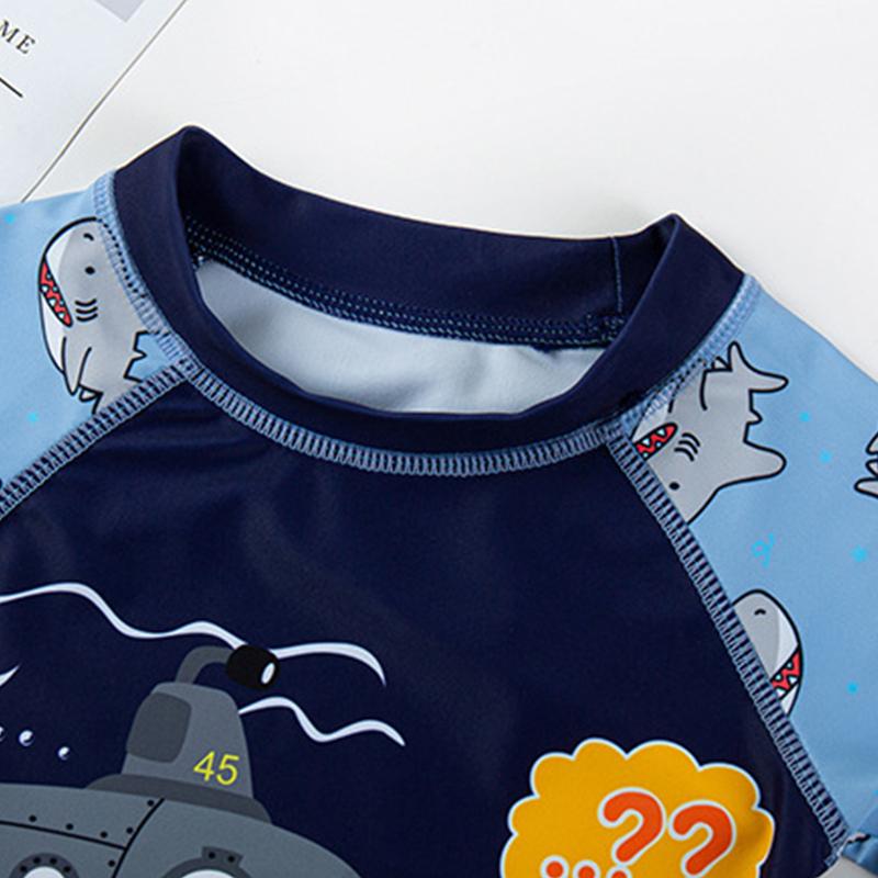 2021 Mới Tắm Trẻ Em Phù Hợp Với 3 Miếng Đồ Bơi Bé Trai Mùa Hè Tập Đi Bơi Đi Biển Trẻ Em Cá Mập In Đồ Bơi