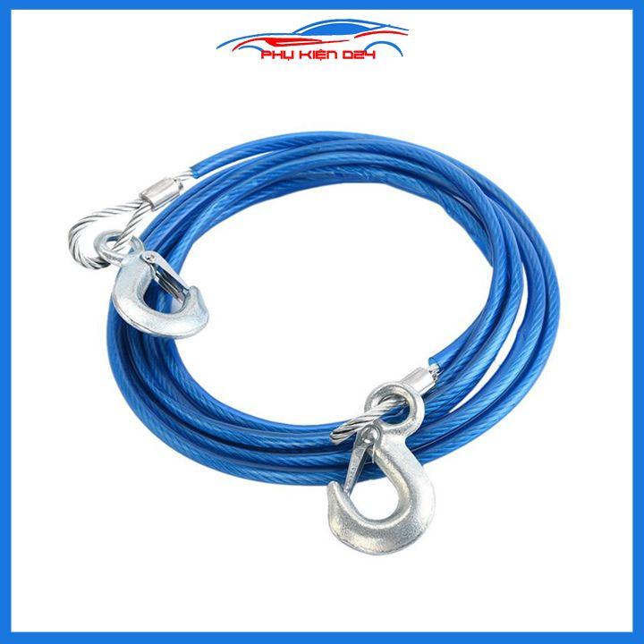 Dây cáp cứu hộ ô tô 4m kéo 3 tấn lõi théo bọc nhựa chống rỉ kéo xe cứu hộ
