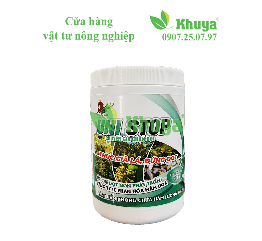 Phân bón lá Hoàng Hải Uni Stop 800gr chuyên gia Chặn Đọt