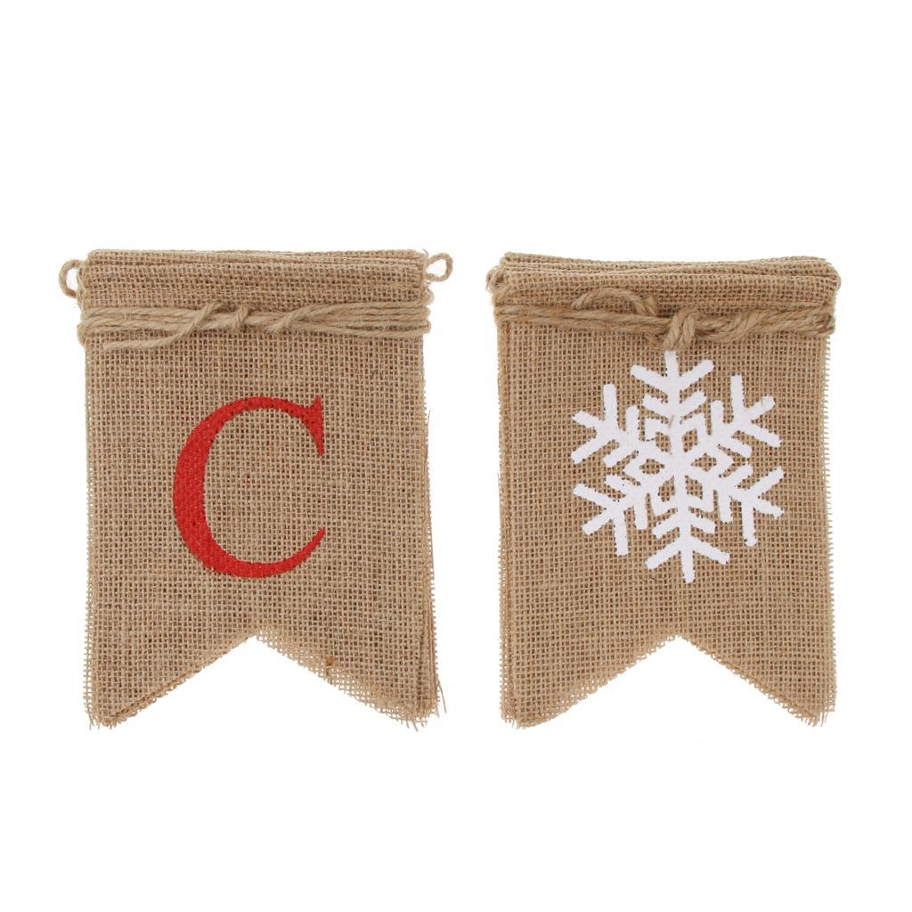 Burlap Bunting Xmas Banner Merry