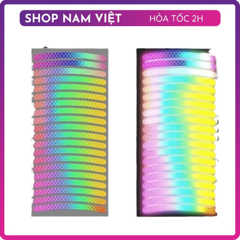 Bộ 20 Decal Phản Quang Dán Vành Xe Đạp Xe Oto