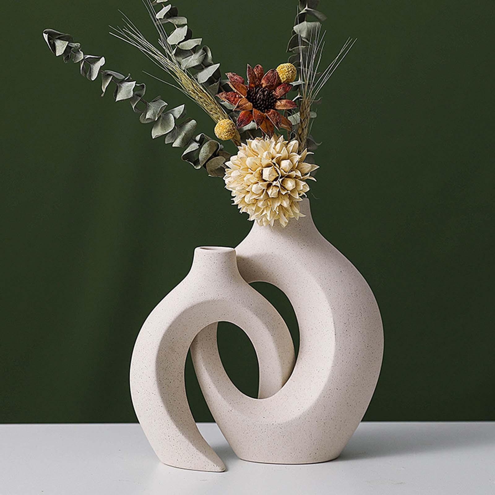 2 Pieces Ceramic Flower Vase Flower Arrangements Flower Pot for Gift