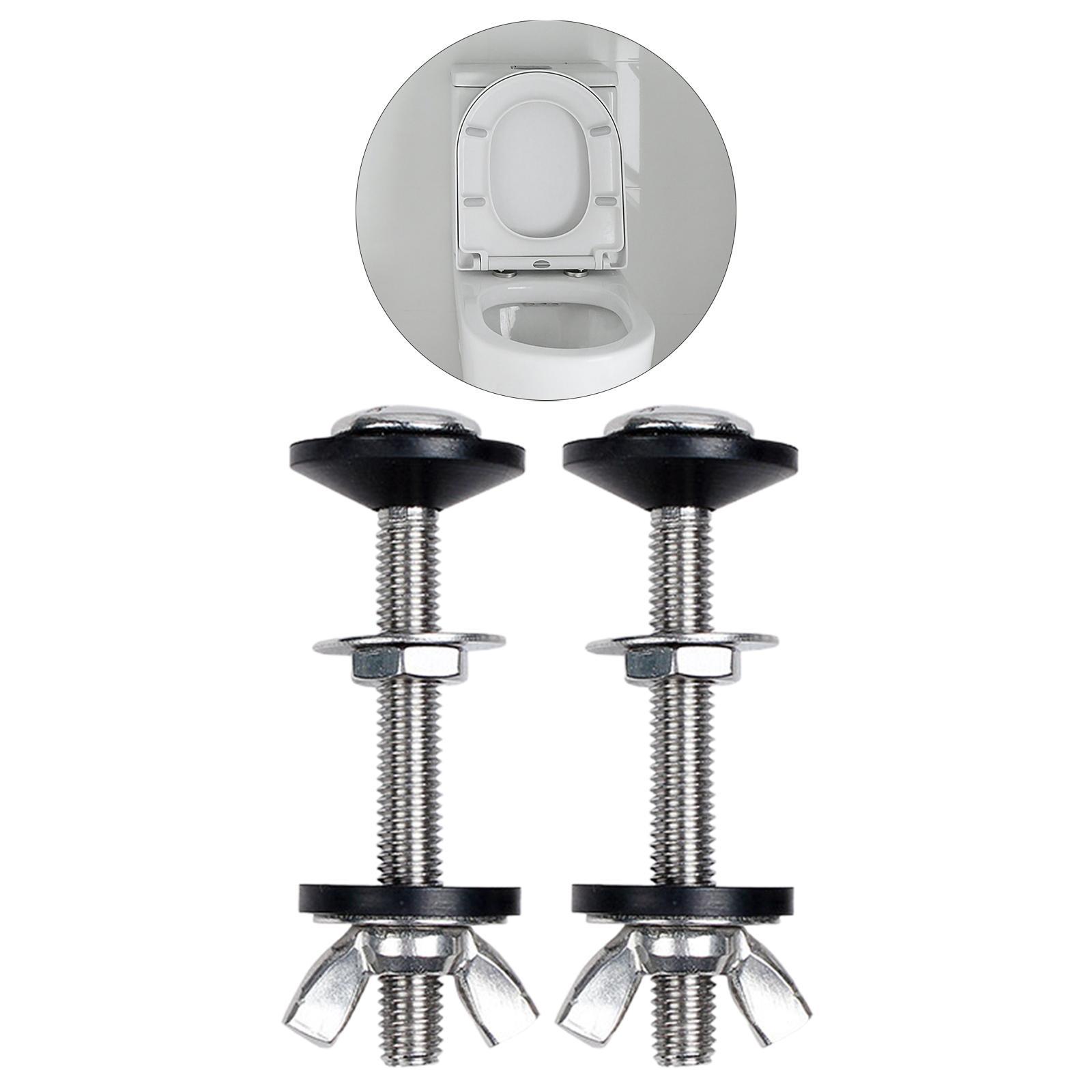 2 Pieces Toilet Tank to Bowl Bolts Sealing Gasket Hardware Stainless Steel