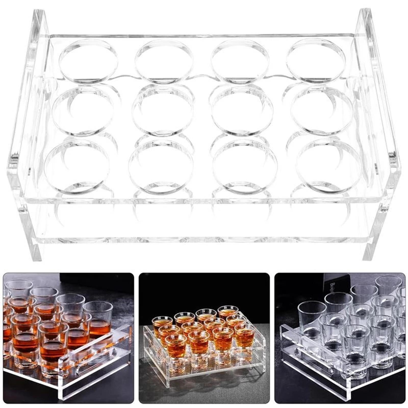 Acrylic Cup Rack Durable Unique Drinkware Portable 12 Round Holes for Party