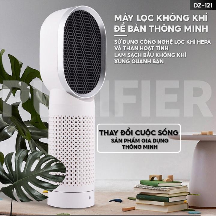 Máy Lọc Không Khí Để Bàn Mini Lọc Bụi Mịn Trong Ô Tô Hoặc Bàn Làm Việc Lượng Khí Lọc 30m3 Mỗi Giờ DZ-121