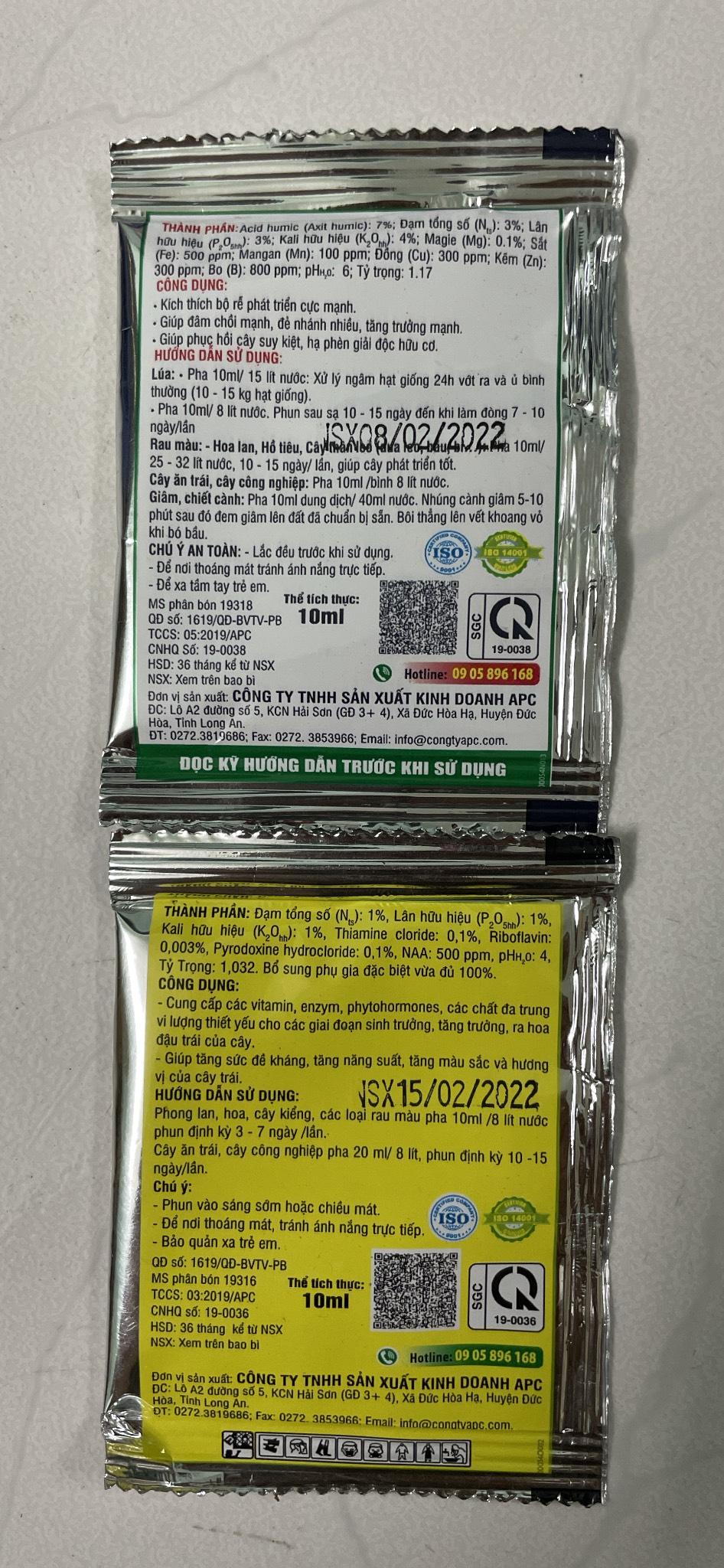 Bộ kích rễ Hulk root và vitamin b1 B3 B6 gói 10 ml chăm sóc hoa lan cây cảnh