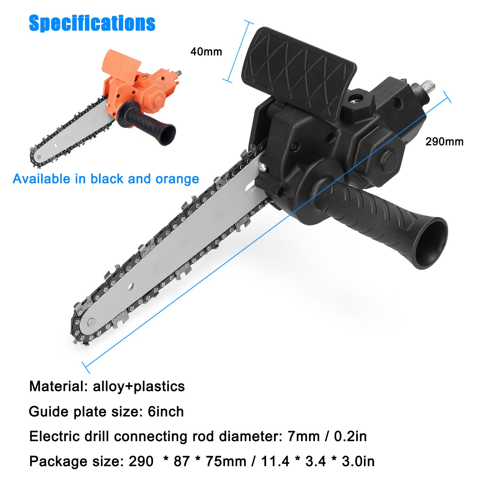 Máy khoan điện 6 inch được sửa đổi thành Công cụ đính kèm cưa xích điện Phụ kiện cưa xích điện Bộ công cụ sửa đổi thiết thực Dụng cụ cắt chế biến gỗ