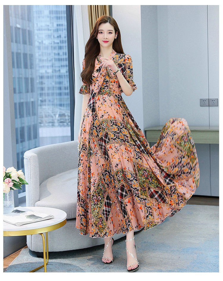 ĐẦM MAXI DÁNG DÀI HỌA TIẾT CAO CẤP