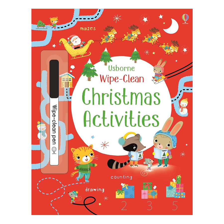 Sách tẩy xóa tiếng Anh - Usborne Christmas Activities