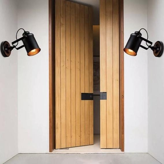 Đèn gắn tường kiểu công nghiệp đen chưa bao gồm bóng đèn V-91