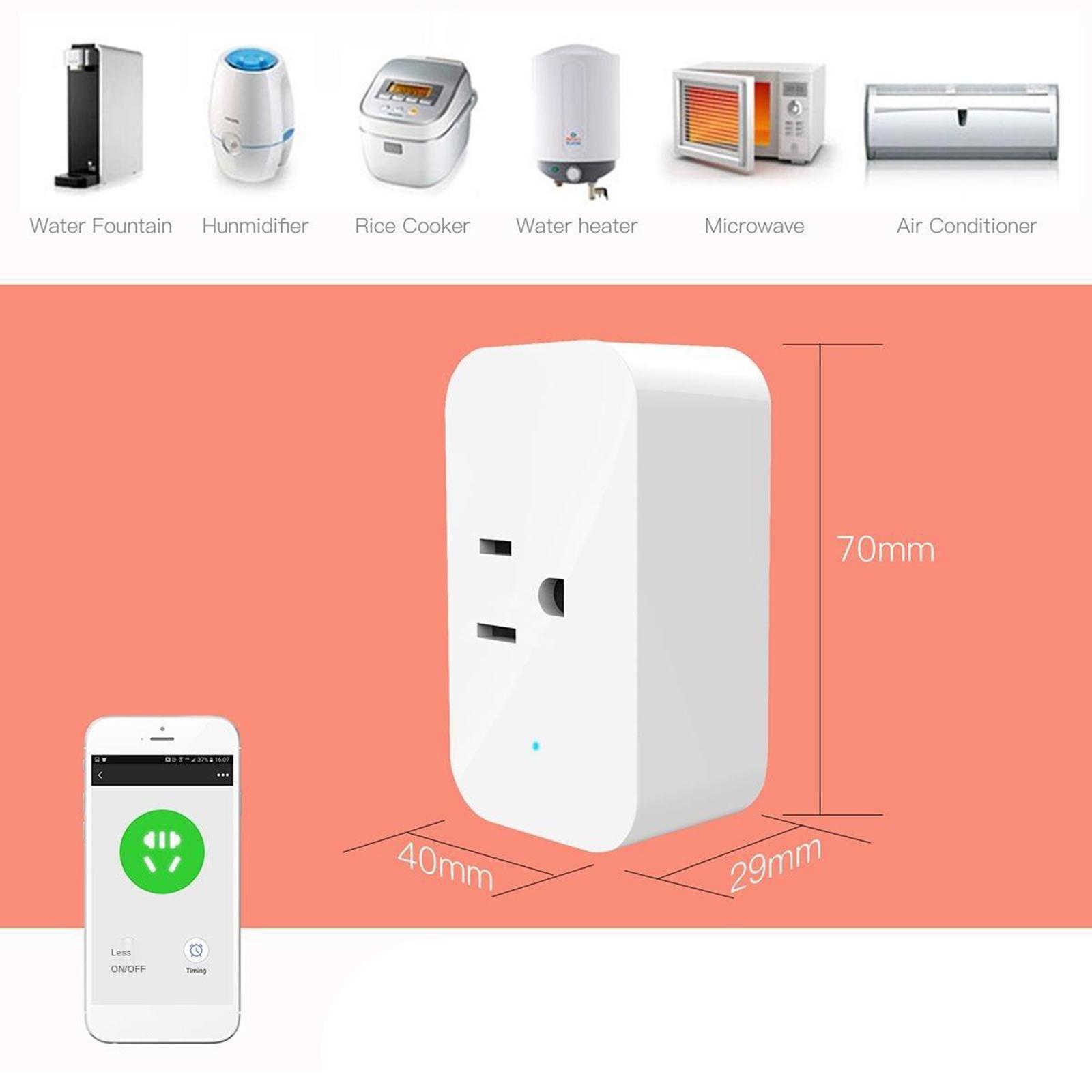 Smart Plug WiFi Outlet Mini Socket Remote Control 2.4GHz Voice Control