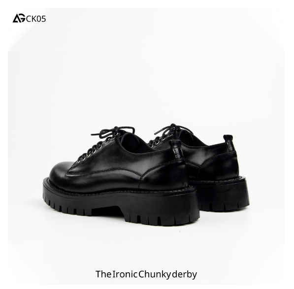 Giày nam da bò nhập khẩu eyelet bạc The Ironic Chunky Derby CK05