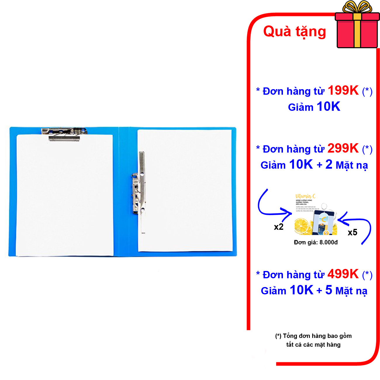 Bìa nhựa 2 kẹp ngang dọc A4