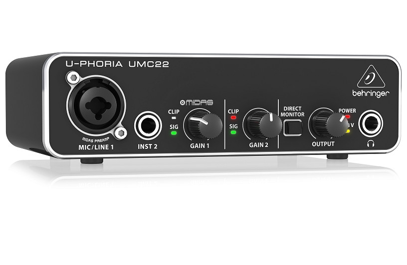 Soundcard thu âm Behringer U-Phoria UMC22 -USB Audio Interface-Hàng Chính Hãng