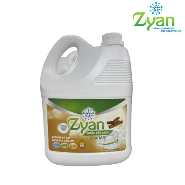 Nước Rửa Bát Hữu Cơ Nano Bạc Zyan 500ml-Hương Tinh Dầu Quế