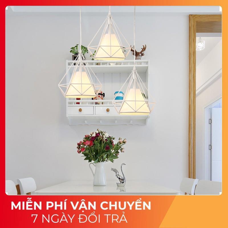 Đèn thả đơn kim cương trắng khung sắt sơn tĩnh điện phi 250-T02