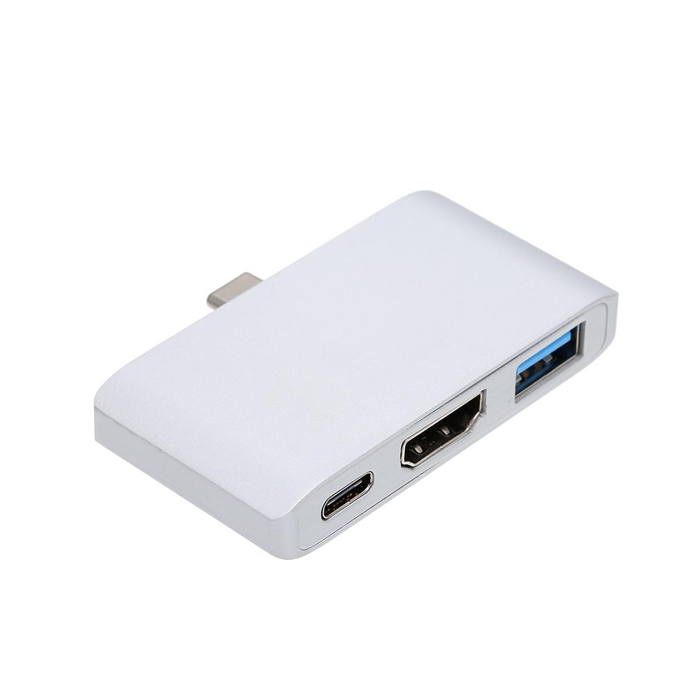Bộ chuyển đổi đa cổng Type-C sang HD / USB 3.1 Bộ chuyển đổi Hub 3 trong 1 Truyền dữ liệu nhanh 4K UHD cho máy chiếu Điện thoại trình điều khiển USB