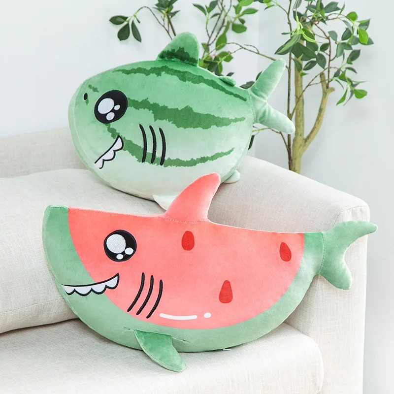 Thú nhồi bông cá mập dưa hấu cute - Size từ 40cm đến 85cm - Quà tặng gấu bông mềm mịn cute