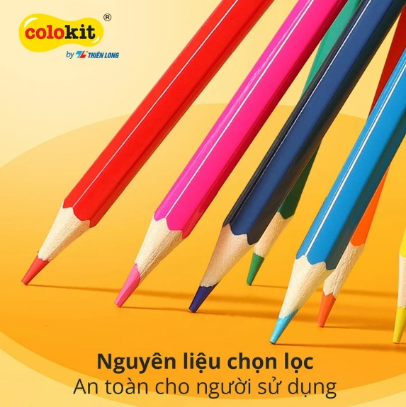 Bút chì màu chuyên nghiệp dạng cốc 12 màu Thiên Long Colokit - Tiêu chuẩn châu Âu CPC-C020