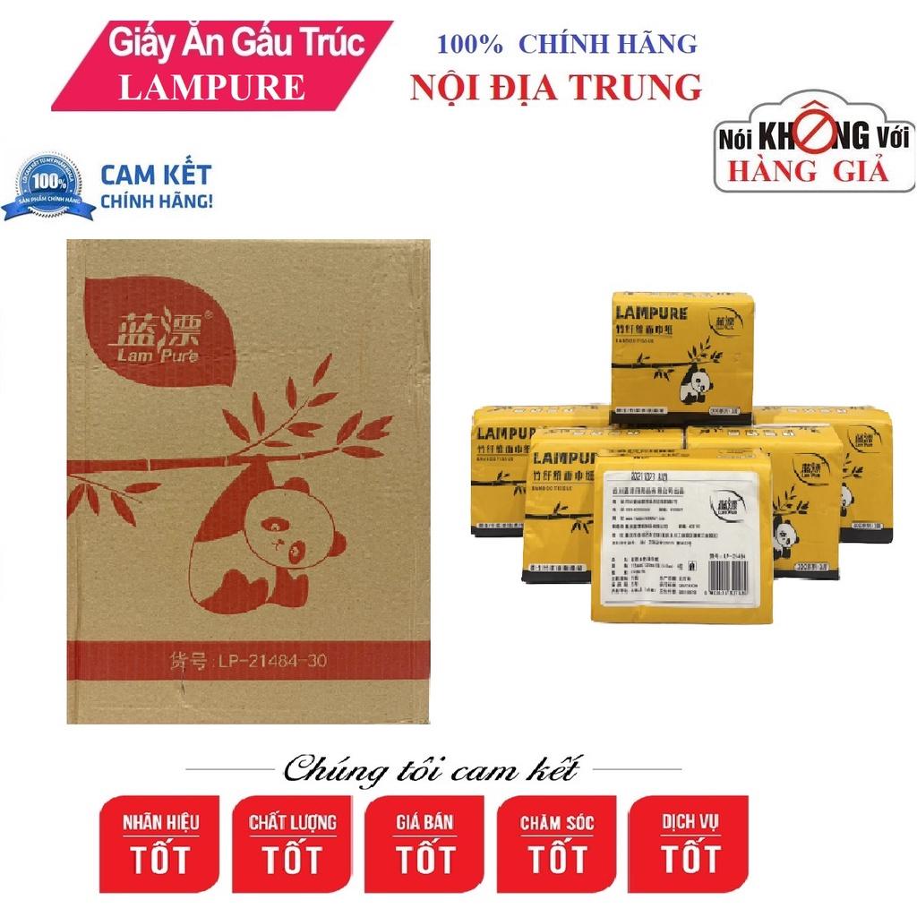 Thùng 30 Gói Giấy Ăn Gấu Trúc LAMPURE Nội Địa Trung Siêu Dai