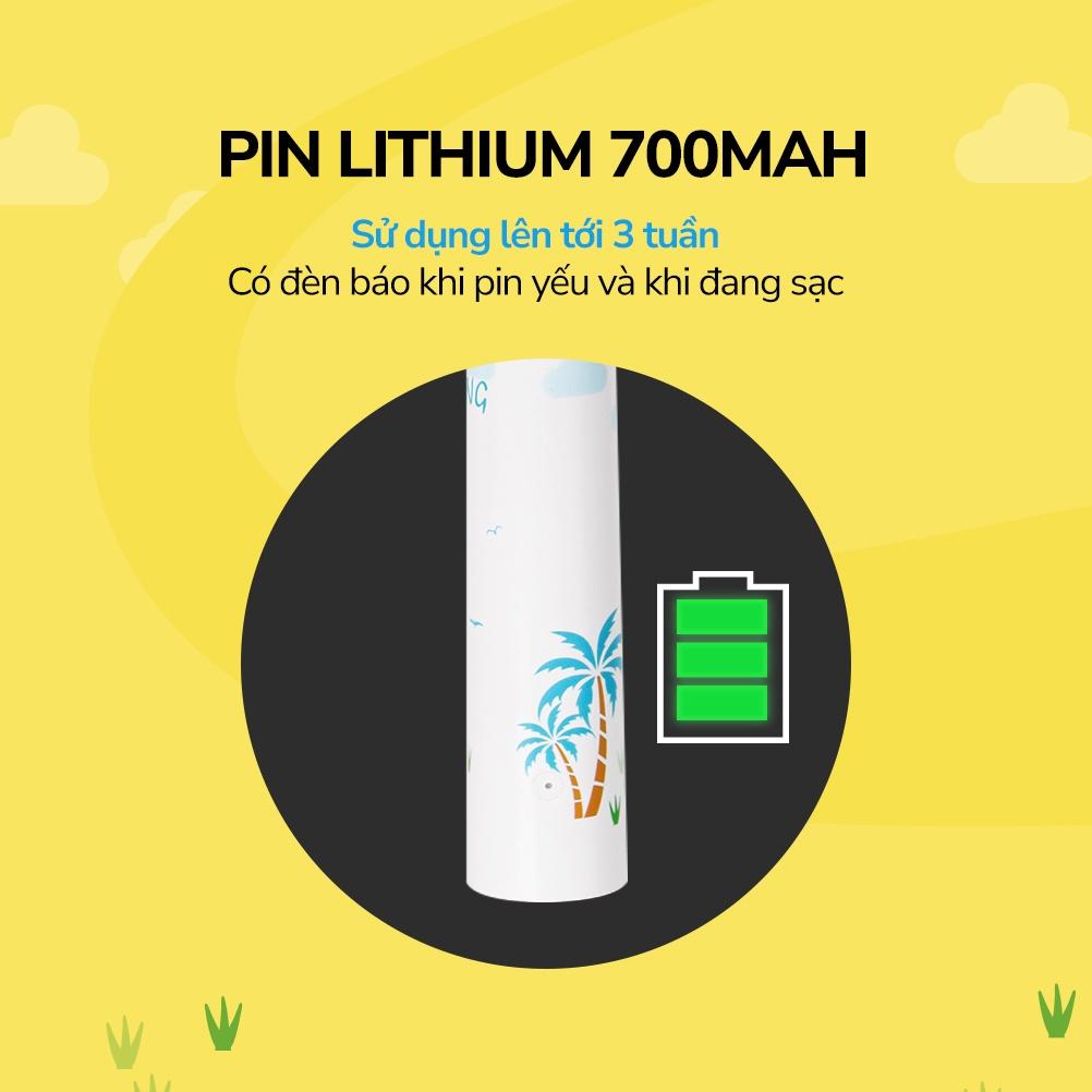 Bàn chải đánh răng điện cho bé Lock&Lock ENR226WHT 1.5W - Hàng chính hãng, khả năng chống nước và chống trượt - Hapos