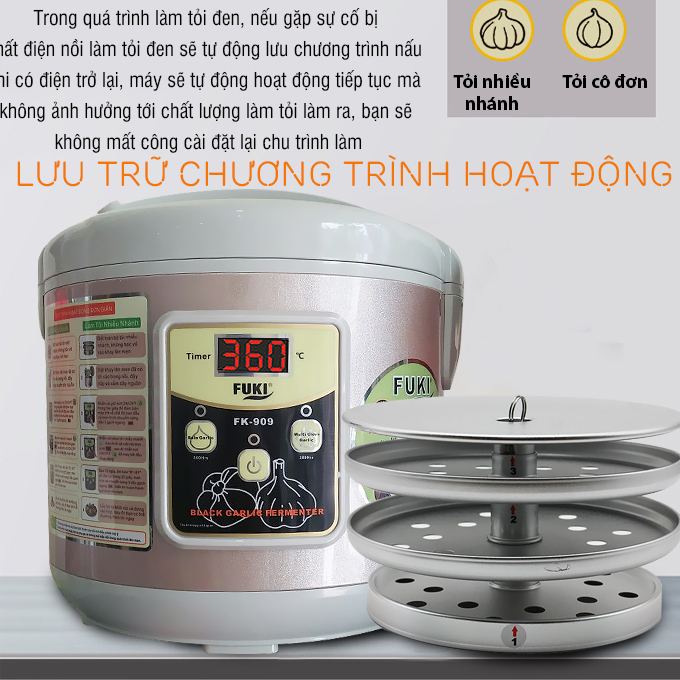 Máy làm tỏi đen Fuki FK-909 (5L) - Tím Bạc – Hàng chính hãng