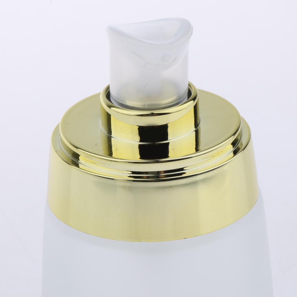 2pcs Frosting Glass Refillable Empty Pump Lotion Body Wash Hand Wash Liquid Spray Bottle Makeup Container Vials