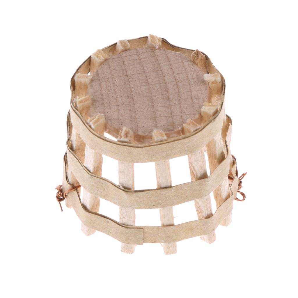 1:12 Dollhouse Miniature Wooden Basket Furniture Decoration