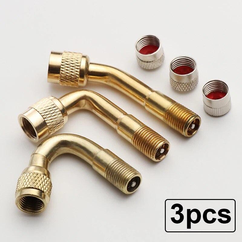 3pcs Bent Air Tyre Valves Adapter for Truck Motorcycle Bike Car Accessories Bicycle Valve Extension Tube