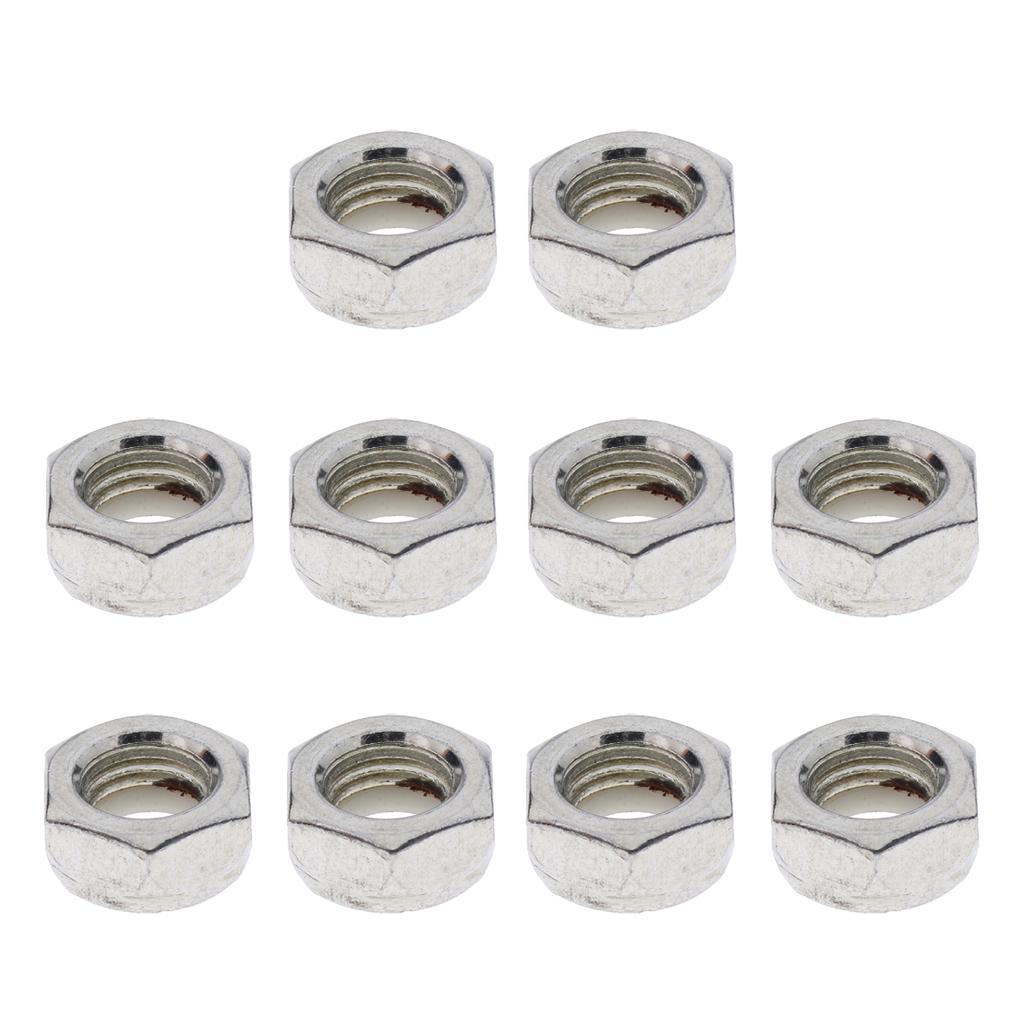 10pcs Axle Mounting Nuts for Skateboard Longboard Trucks Inner Diameter 9mm