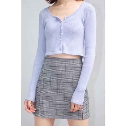 Áo khoác cardigan tay dài chất thun gân mềm co giãn 4c