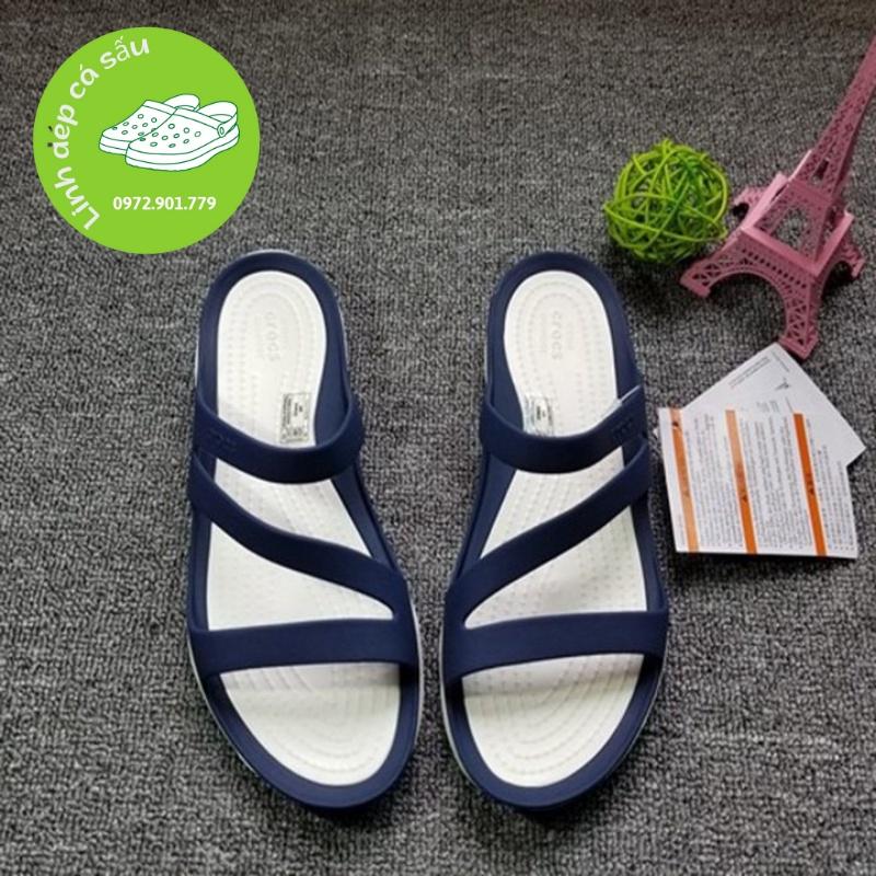 Dép Lê cross wave màu navy dành cho nữ êm, nhẹ, thoáng