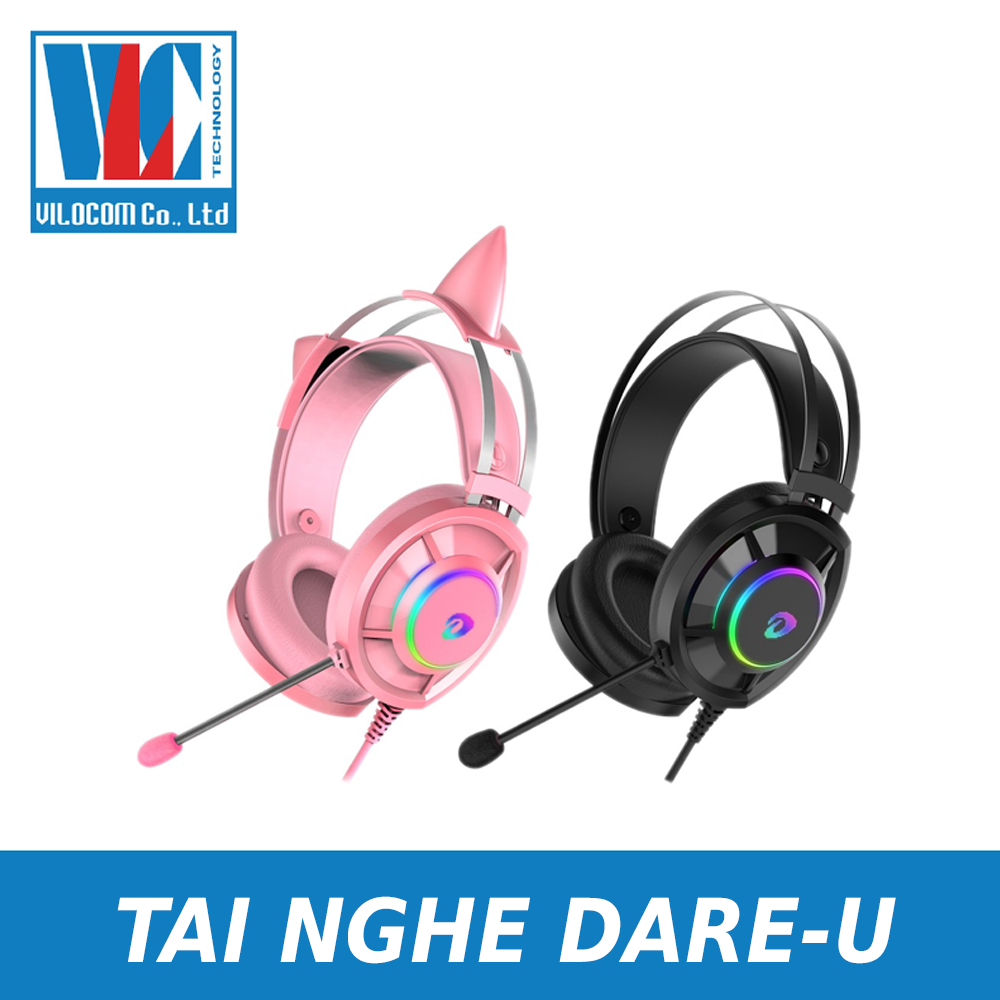 Tai nghe Dare-U EH469 RGB Pink_Black - Hàng chính hãng