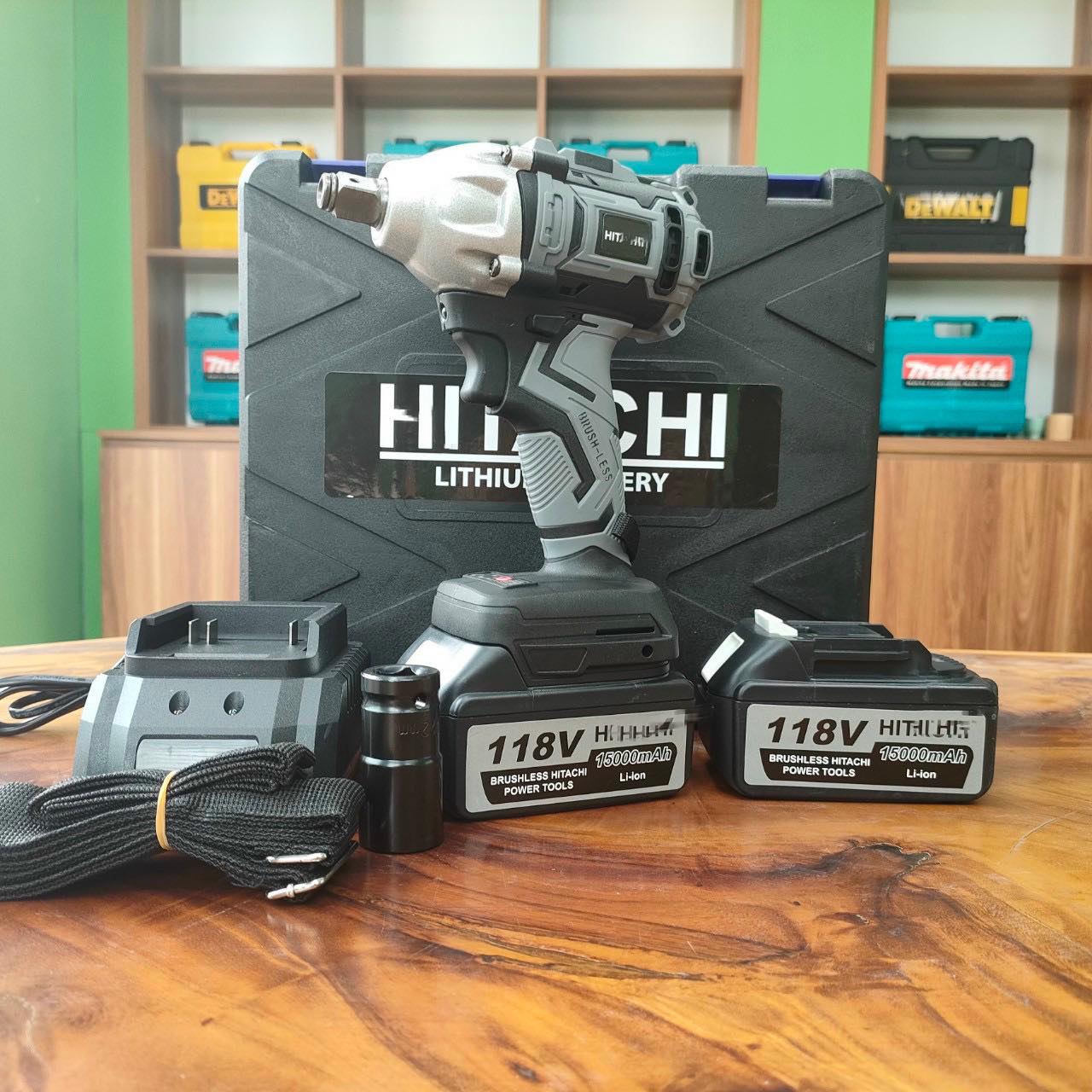 Máy Siết Bulong Pin không chổi than full box, TẶNG 1 đầu khẩu chuyên dụng