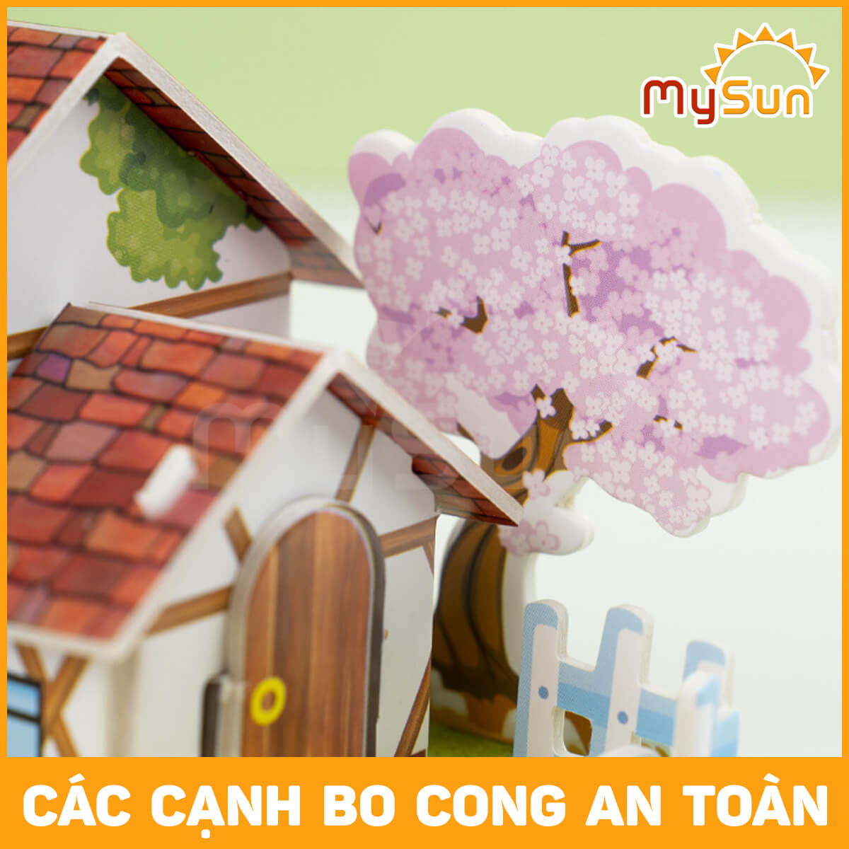 Xếp hình ngôi nhà lâu đài bằng giấy bộ lắp ráp ghép mô hình đồ chơi 3d cho bé 2 3 4 5 tuổi MySun