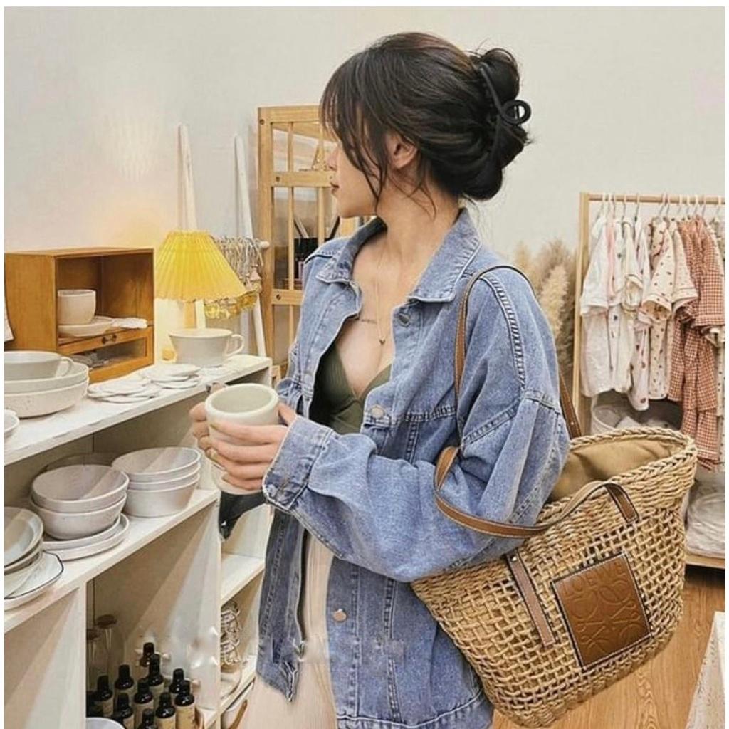 Áo Khoác Bò Nữ Form Rộng Ulzzang Hàn Quốc