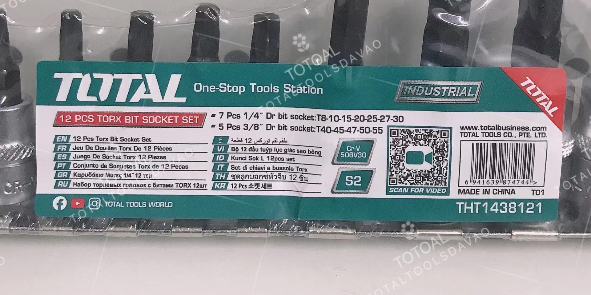 BỘ 12 ĐẦU TUÝP LỤC GIÁC BÔNG SAO TOTAL THT1438121 - HÀNG CHÍNH HÃNG