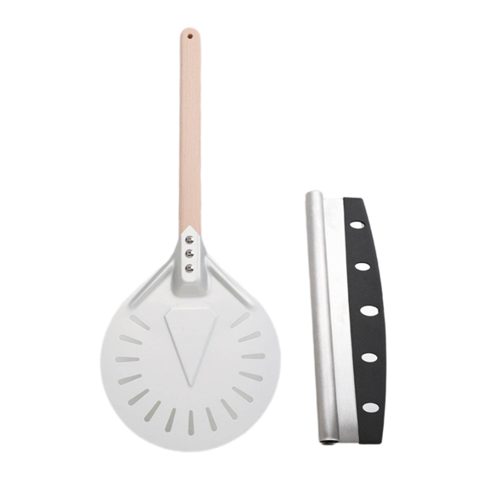 Aluminum Alloy Pizza Peel Professional Pizza Spatula and Pizza Cutter Baking Tool